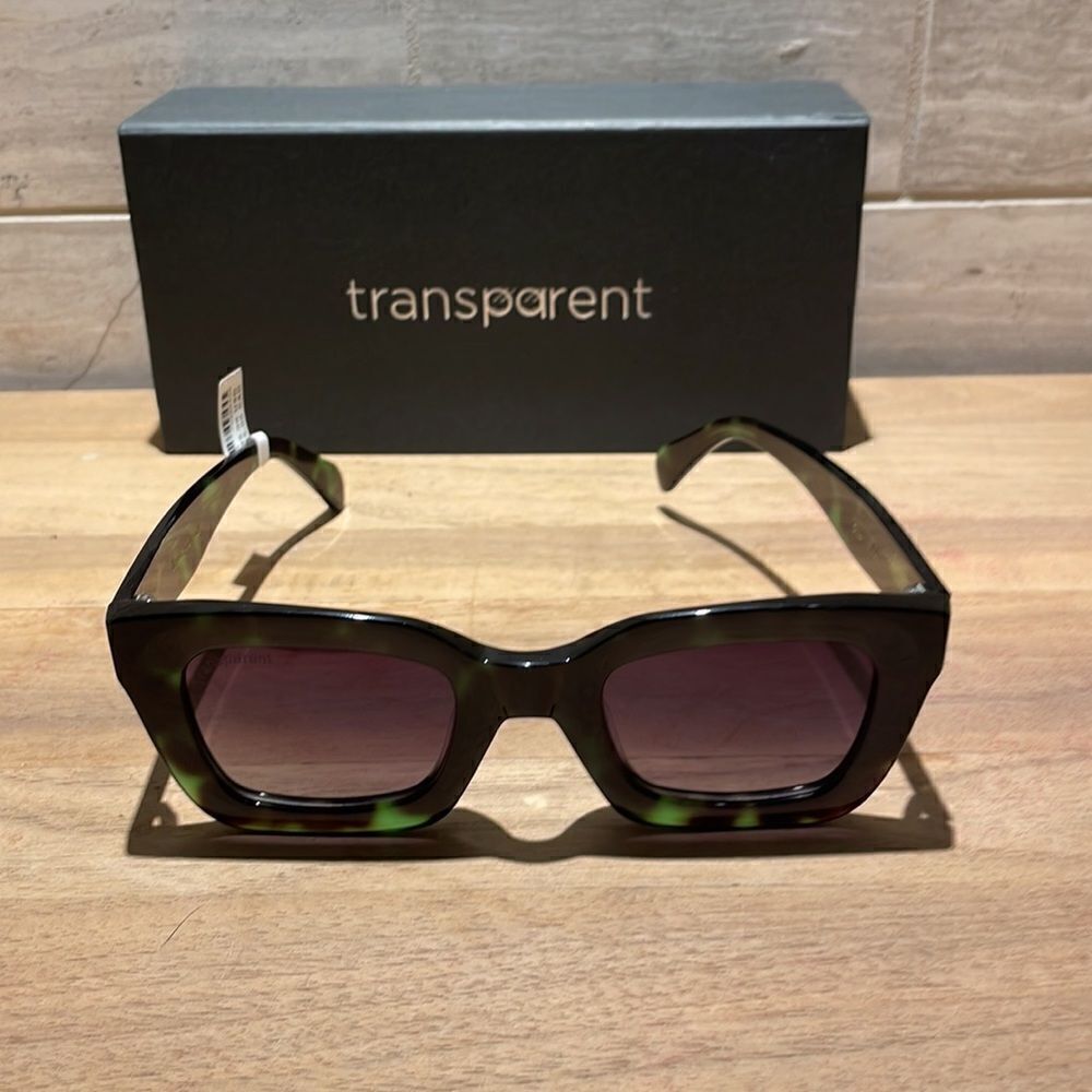 Anthropologie x Transparent Sunglasses Marnie Green Tie Dye Polarized NWT